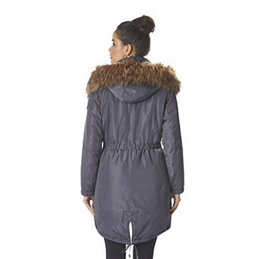 🏷NWT Charcoal BEBE Hooded Anorak - Picture 5 of 9